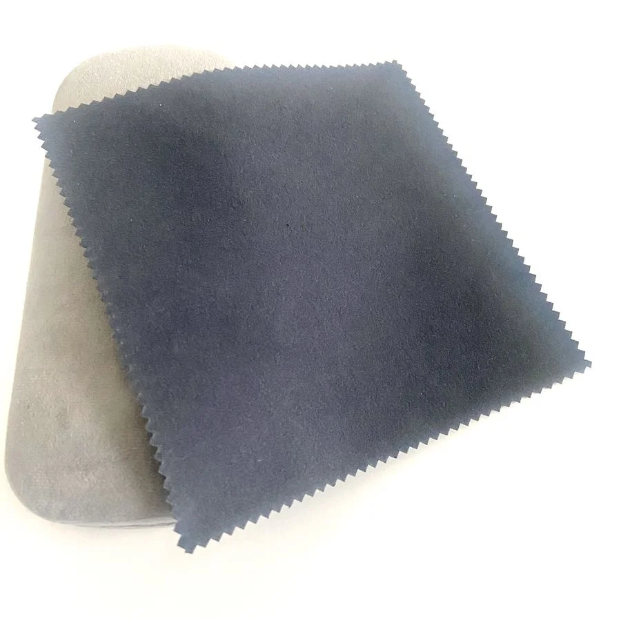 Custom logo print microfiber suede eyeglasses cleaning cloth
