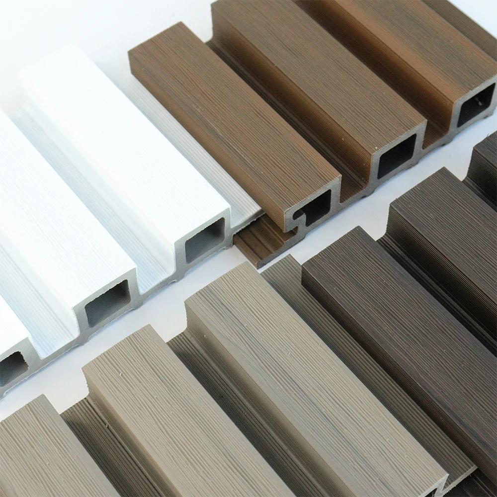 Factory Wood Plastic Composite Louvre Exterior Decorative Cladding Facade Fluted Wall Panels Outdoor Screen Louver Wall