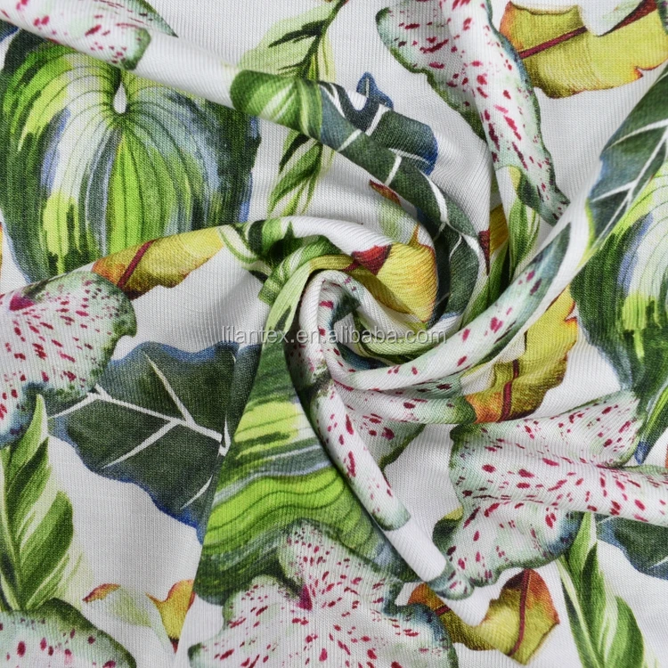 Lanking tex нет минимального заказа, Бамбуковая лайкра, ткань на заказ с цифровой печатью, Органическая 95 бамбуковая 5 спандекс лайкра, ткань для одежды