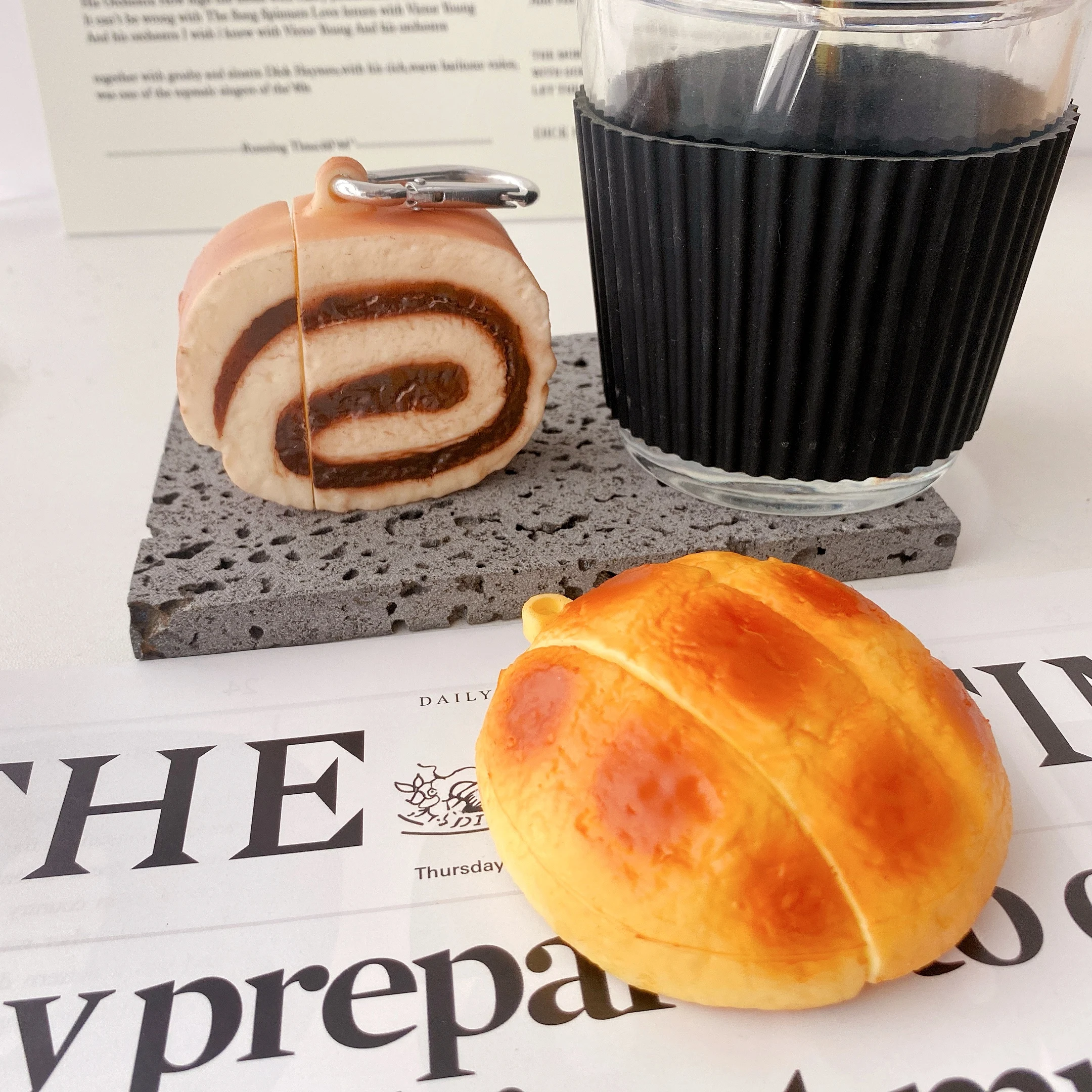 Hot selling Earphone Accessory Mexican Pan Concha Bread Silicone Cute 3D Food Bread Candy For airpods For Ear Pods 1 2 3 pro