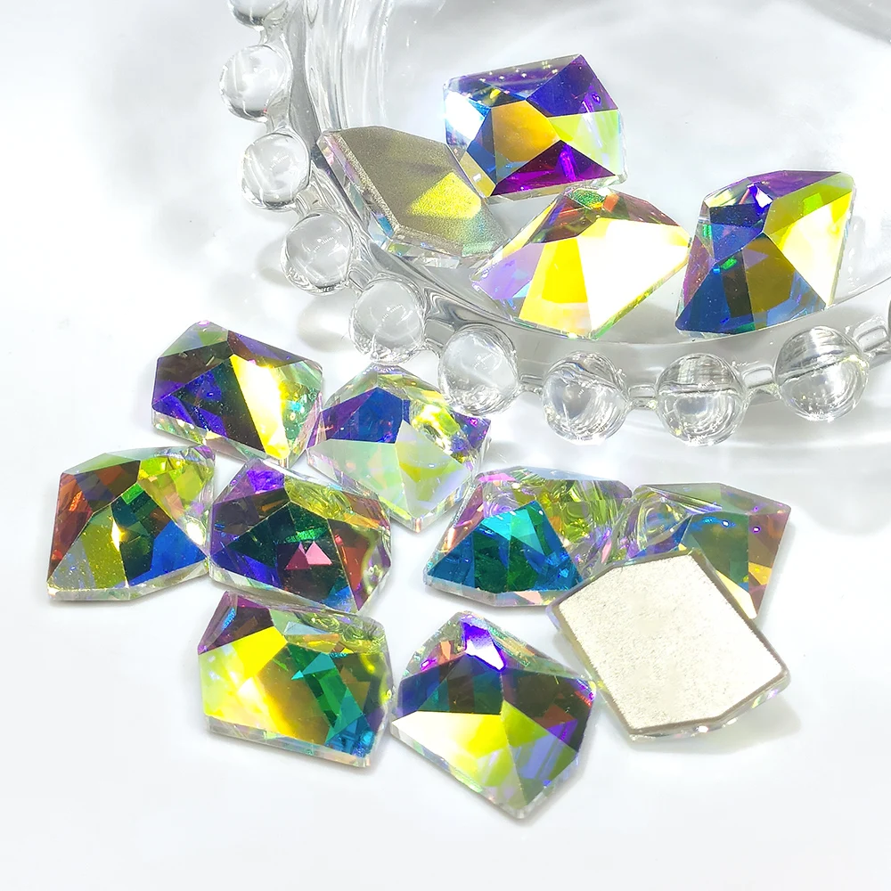 Cosmic FlatBack Bevel Stone Glass Crystal AB Flat Back Coloful Rhinestones Buttons for Bouquet Rhinestones