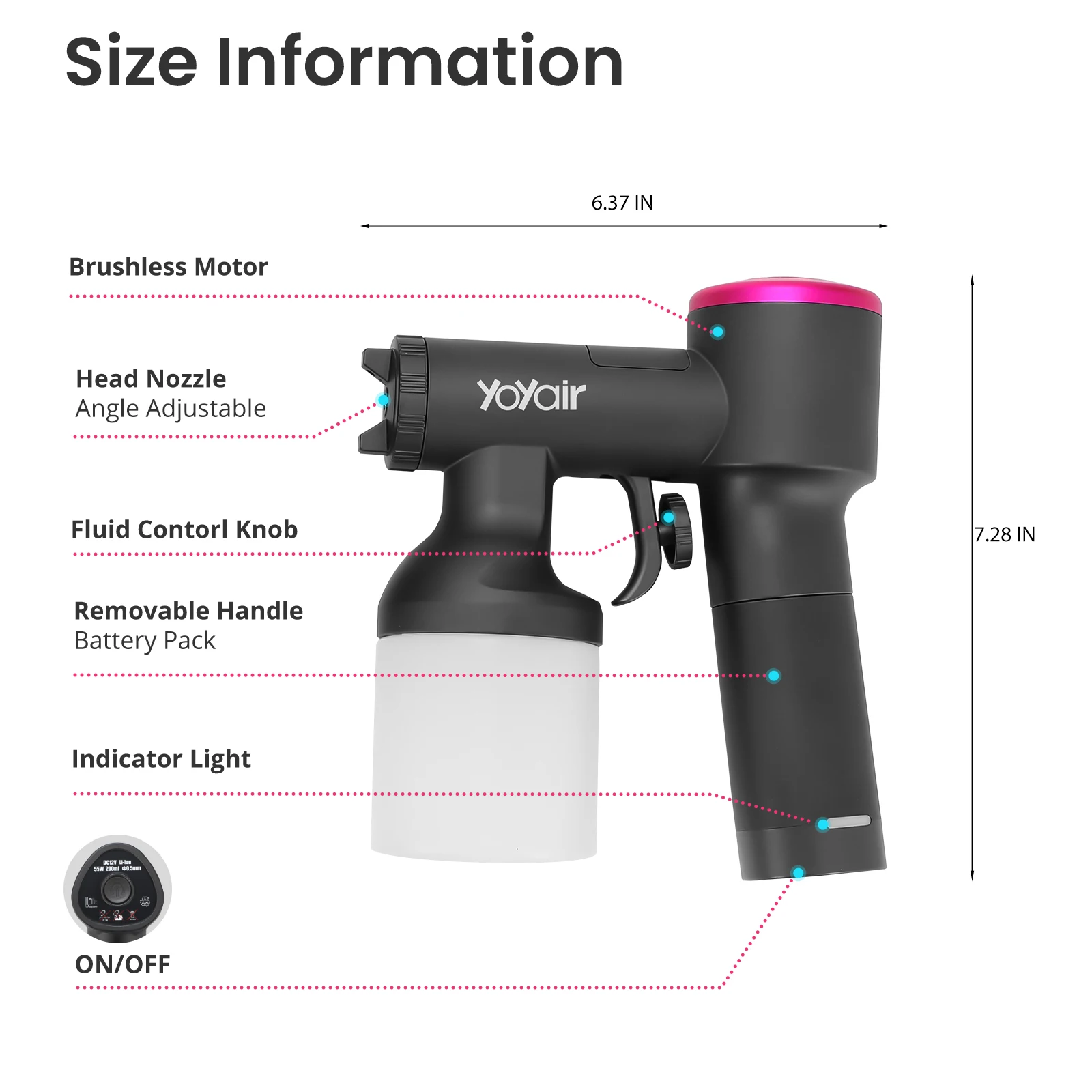 Top Quality Patented HVLP Sunless Cordless Rechargeable Spray Tanning Machine Professional Tan Machine
