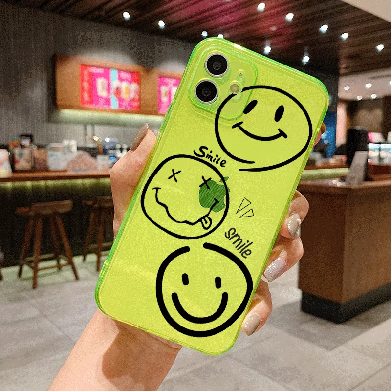 New Products The Transparent Orange Black Lines Impressions Wholesale Phone Case For iPhone X XS Max 11 12 13 14 Pro Max