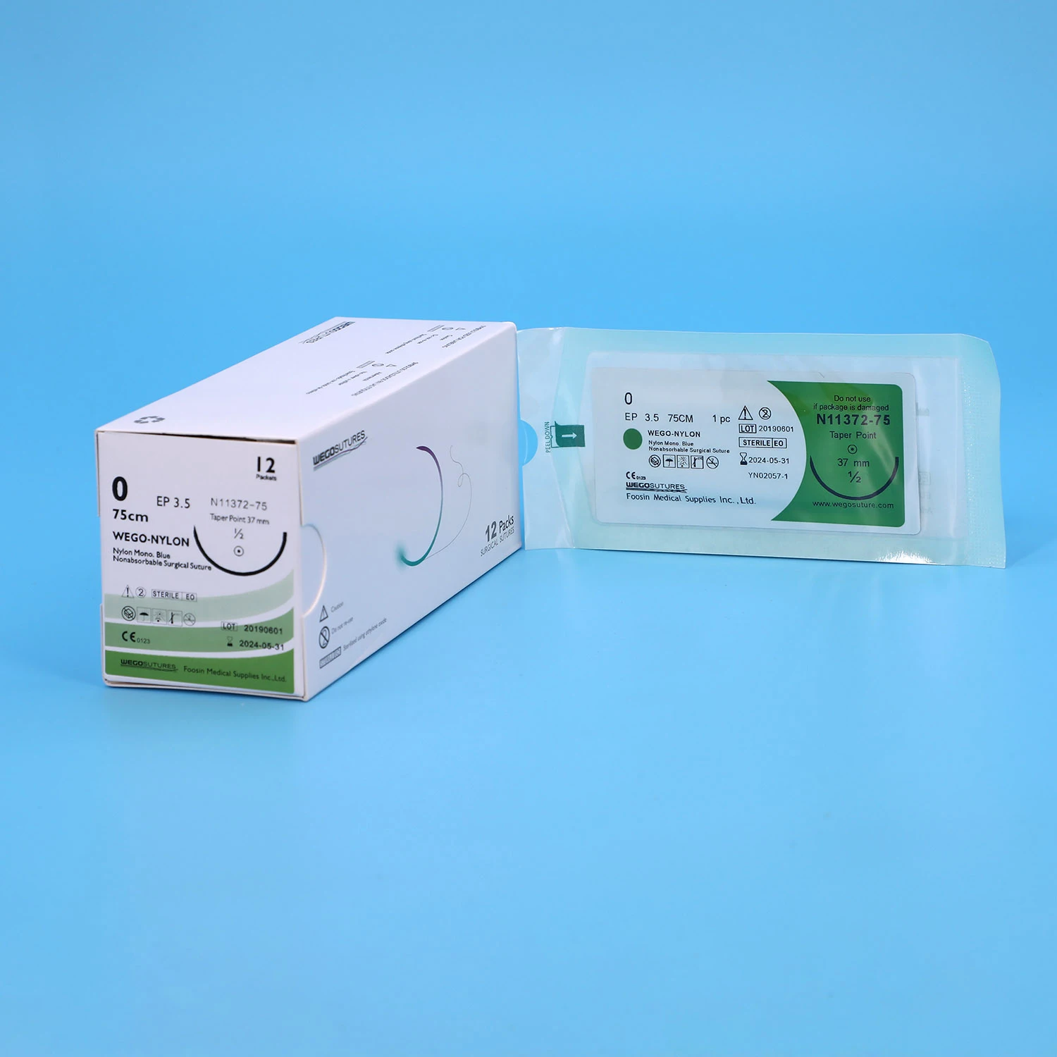 Wego CE/ISO Certification 100%polyglycolic acid Absorbable Surgical Medical Suture With Needle PGA PDO PGCL