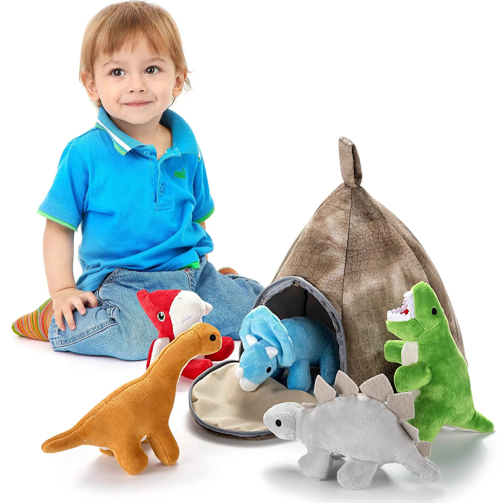 Wholesale 5 Pcs Plush Toy Dinosaur Doll Schoolbag Pendant Kids Ornament Dinosaur Stuffed Animal Toy