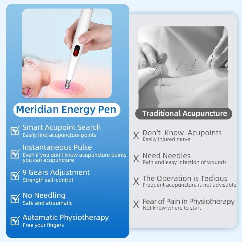 New Designs 2023 Chinese Home Use Health Care 5 In 1 Electronic Magnetic Therapy Facial Acupuncture Meridian Energy Massage Pen