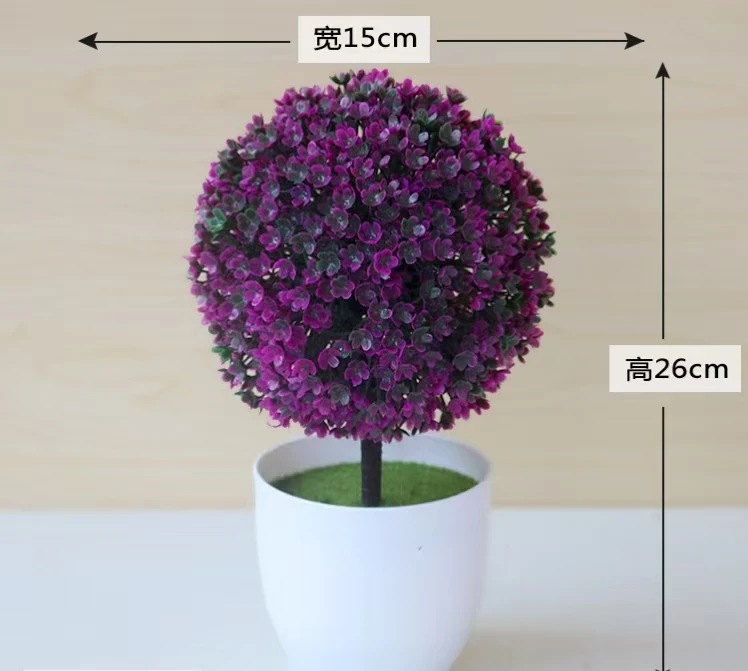 Ball Artificial Green Potted Plants Flower for Indoor Home Room Bedroom Table Decor Garden Wedding Decoration Outdoor Ornament