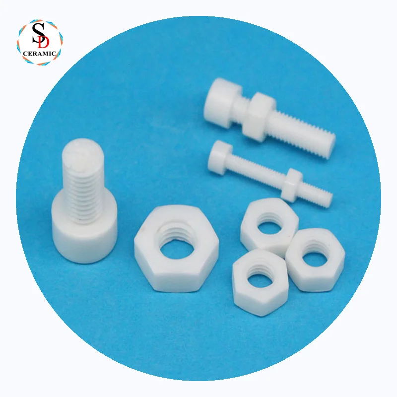Manufacturer Hot Sale Factory Direct Price Ceramic Screw Alumina Ceramic Screw Industrial Ceramic Screw