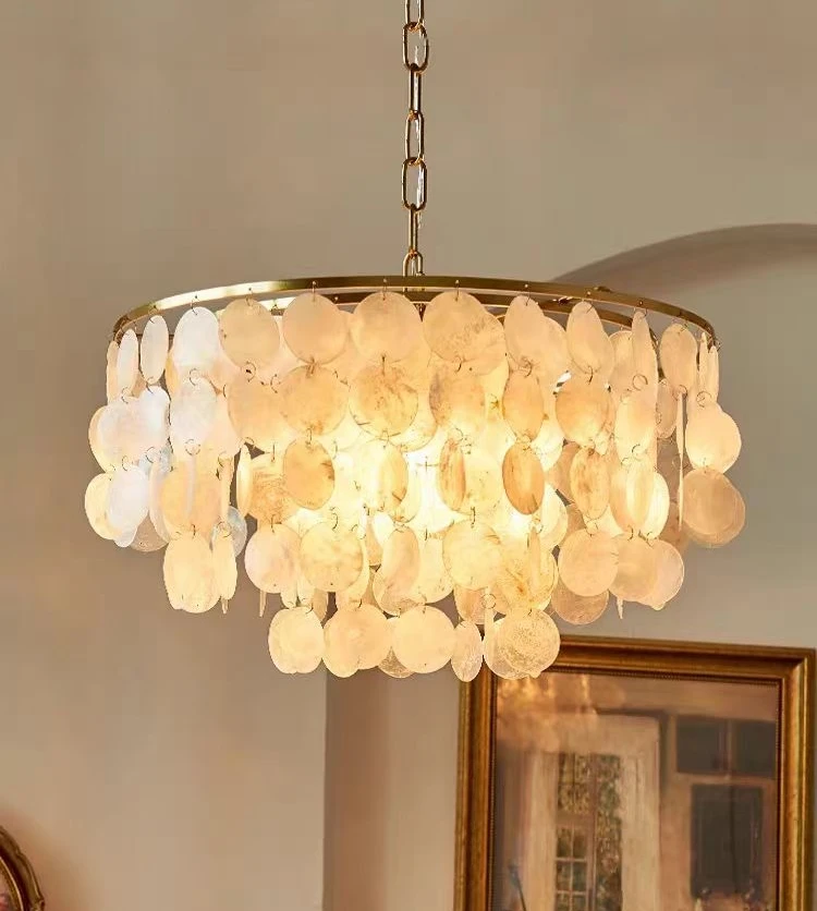 Iron LED Indoor Iron Chandelier classic style shell shade chandelier