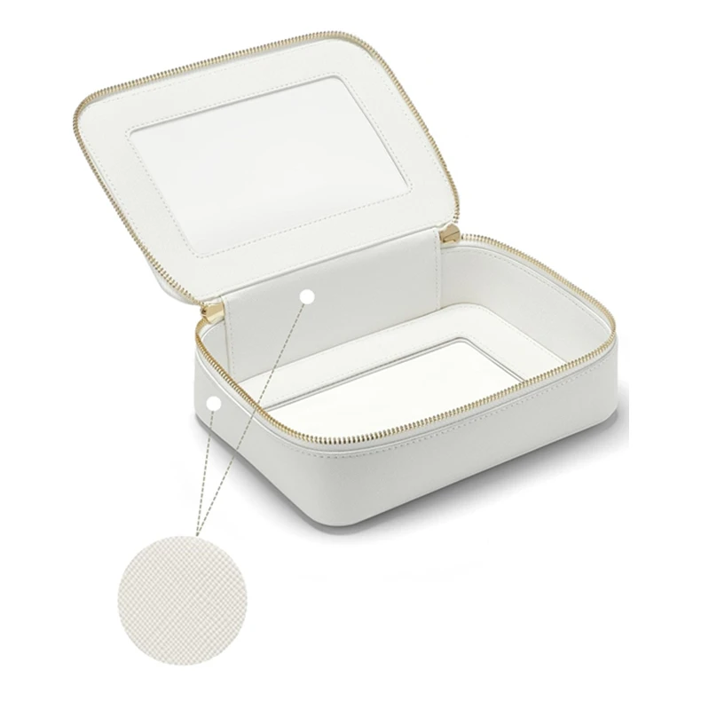 Wholesale PVC Transparent Clear Zipper Organizer Makeup Bag PU Leather Travel Toiletry Wash Pouch Vinyl Cosmetic Bag