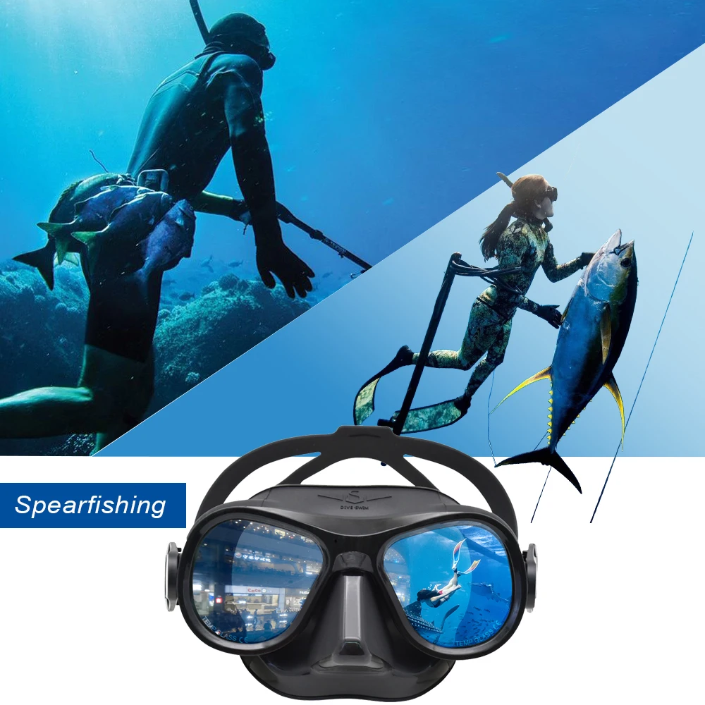 Freediving Full Face Diving Snorkel Mask Liquid Silicone Low Volume 25cc Pink Tempered Glass Slap Strap Neoprene Dive