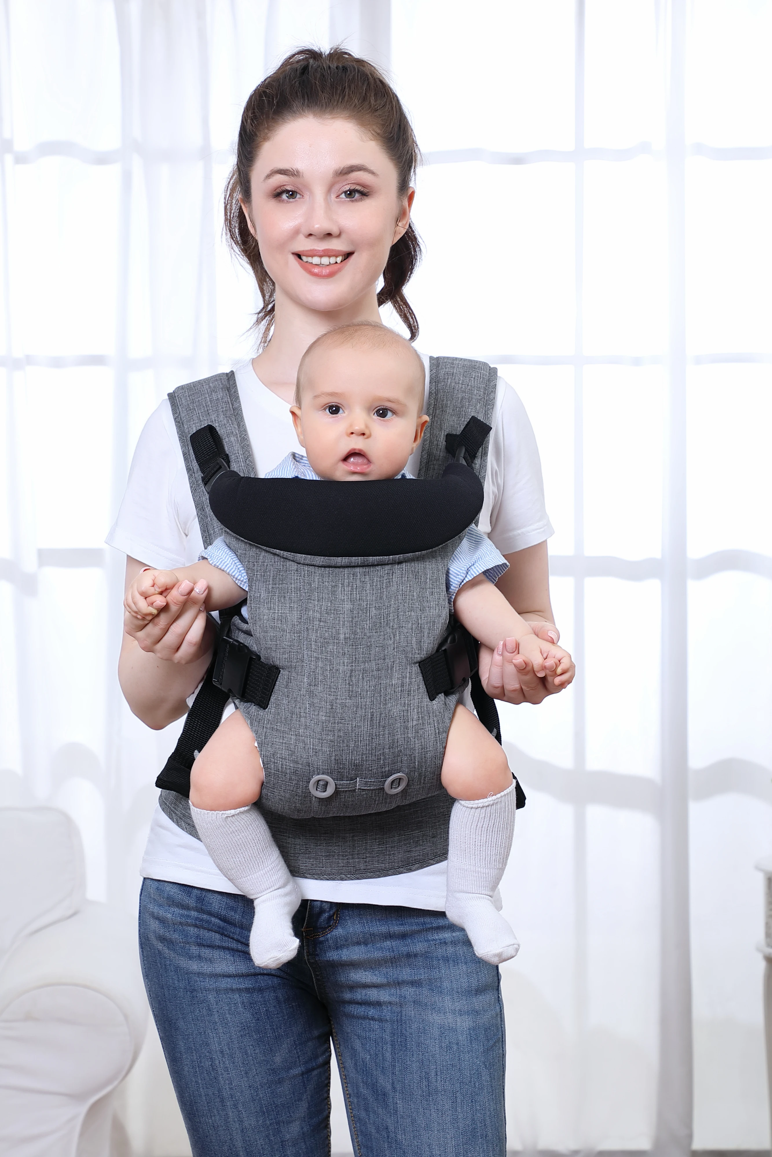 Becute OEM ODM Bareseler weight limited 15 kgs  Ergonomic Easy Wear Soft Comfortable Baby Carrier infant Sling