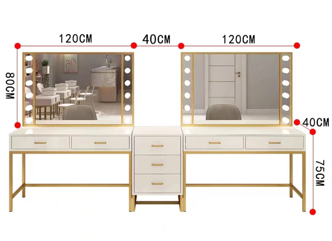 Light luxury makeup table studio makeup table with lamp