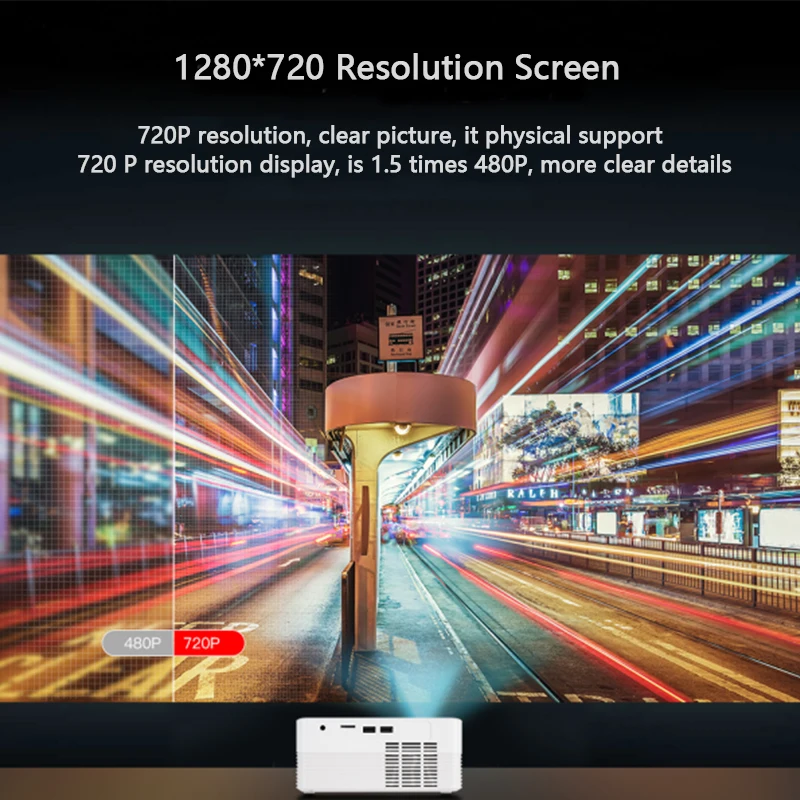 Small Mini LCD Led 1080P Android Auto Focus Projector Outside Indoor Game for TV PC Computer Smart Phone