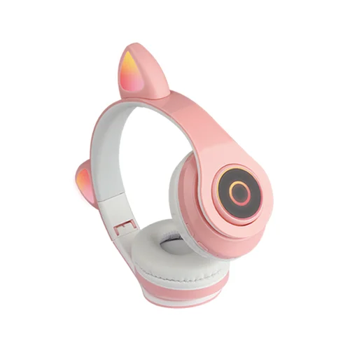 B39 Cat Ear Folding Stereo HD Sound Quality Wireless Headphone Bass BT 5.0 Headset With LED Light Volume Control