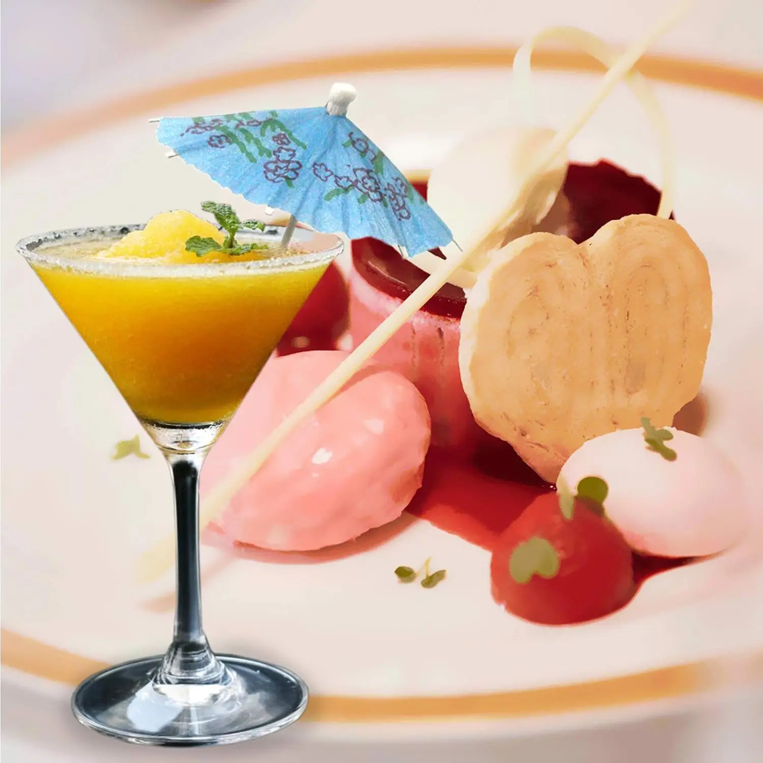 Cocktail Parasol Umbrella Sticks, Umbrella Toothpicks for Drinks, Party