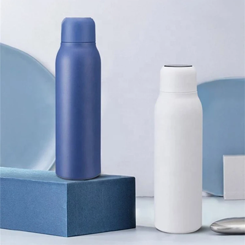 600ml Stainless Steel  temperature thermo Self-Cleaning  water purifying water filter bottle with UV purifier