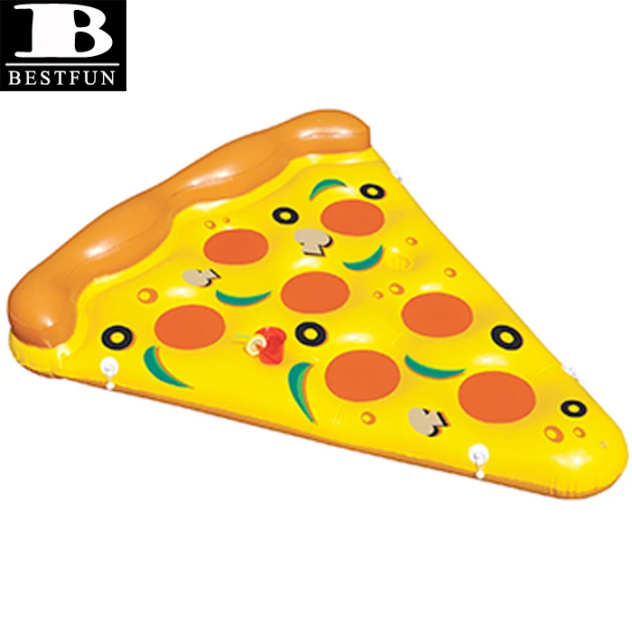 Factory customized advertising inflatable pizza pool float raft toy plastic pizza slice float pizza mattress water bed