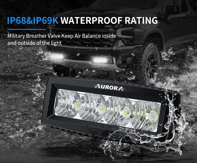 Aurora IP69K 4 Inch 20W Car LED Work Light Bar Spot Fog Lamp for Ford Ranger Spot Beam Everest Explorer Edge Of
