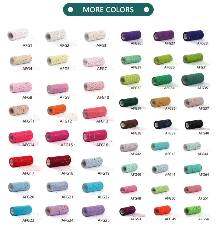 64 colors Stock Glitter wedding glitter fabric white glitter tulle fabric