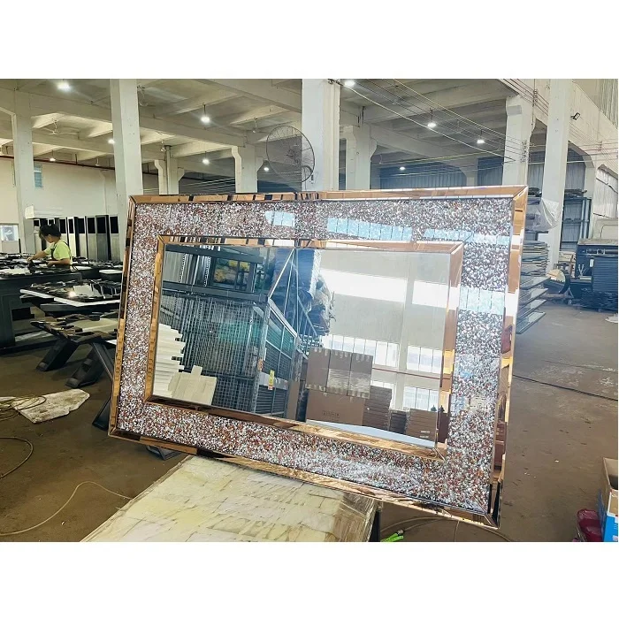 Gold Color Mirror Dome Full Body Mirror High Quality Glass Framed Glass for Modern Factory Foshan Carton Decorative Anniversary