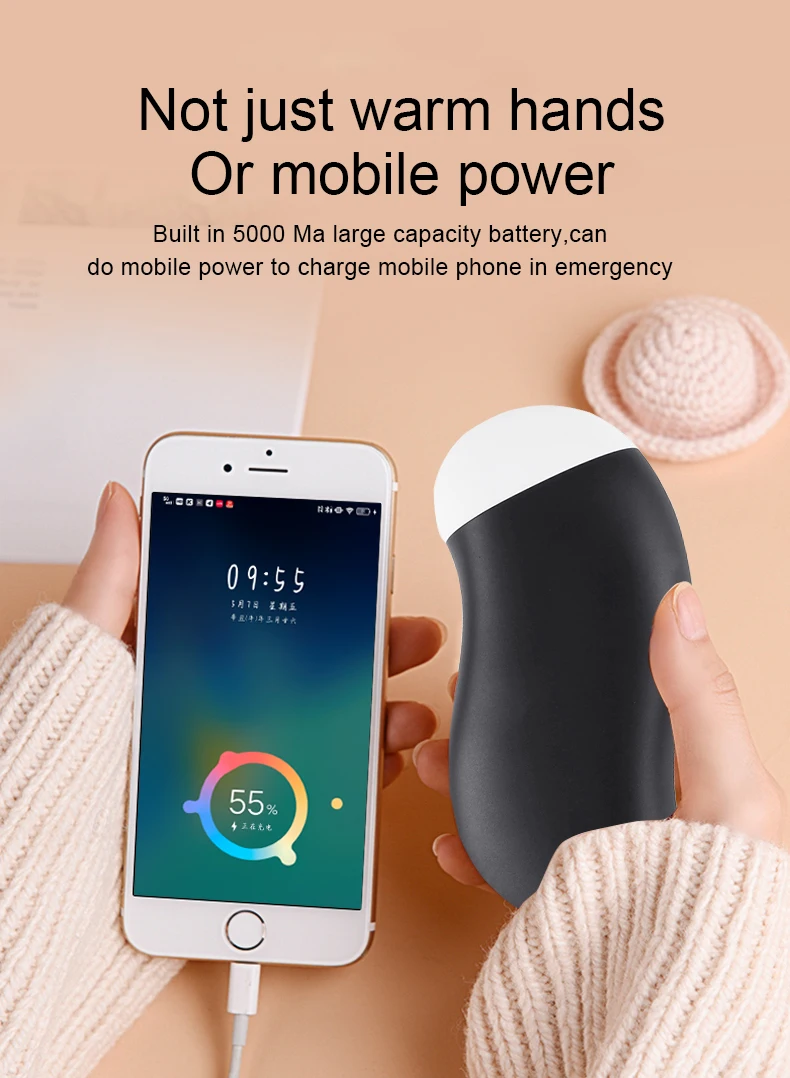 Portable Pocket Mini Portable Mobile Power Bank Electric Usb Reusable Hand Warmer In Cold Weather Winter
