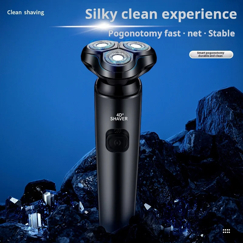 4 In 1 Flexible Waterproof USB Rechargeable Rotary Electronic Shaving Machine Beard Trimmer Razor Foil Electric Shaver For Men