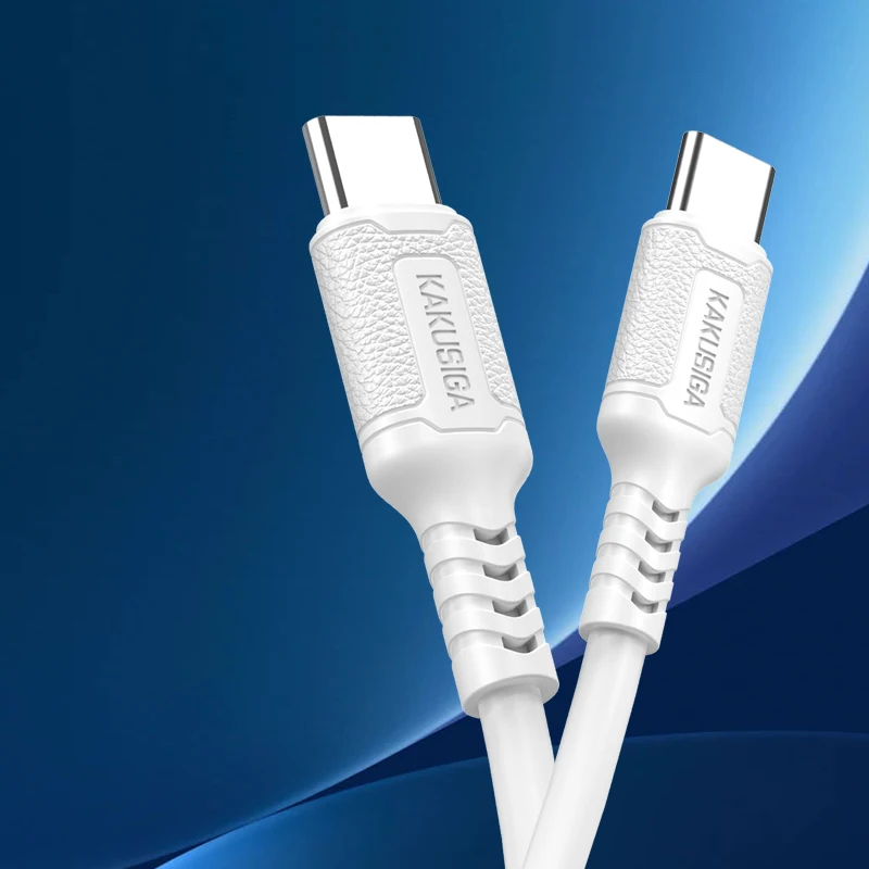KAKUSIGA Flexible and Comfortable High Current 60W Type-C to Type-C Silicone Data Cable