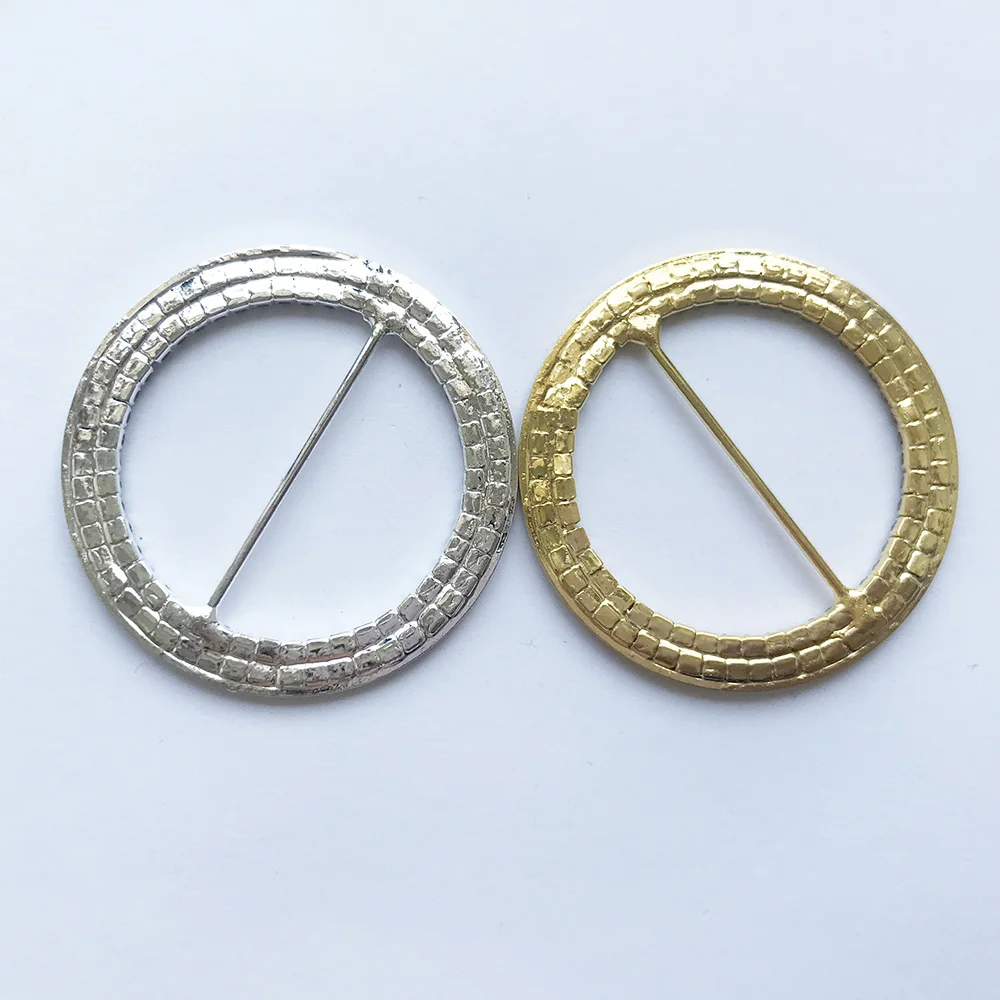 Simple round shape 40mm inner size two layer rhinestone crystal buckles for wedding chair or party dresses belts