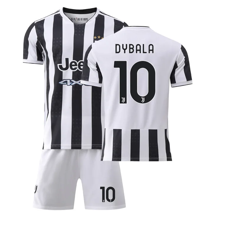 Wholesale Printing Black and White Striped Football Uniform Football Jersey Soccer Jersey
