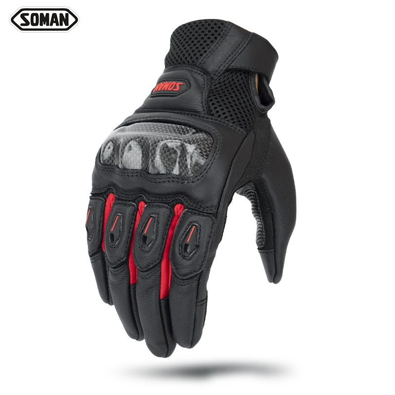 RTS Touch Screen Carbon Fiber suede Leather Moto Riding Glove Men women Motorbike Protective Gear Motocross Gants Luvas MG21