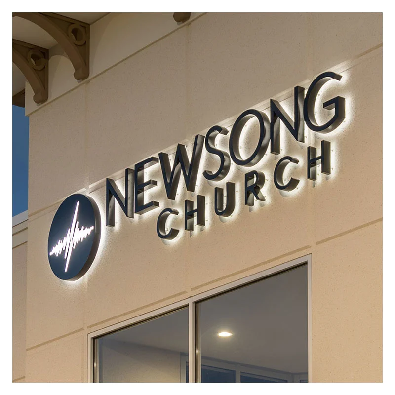 Wholesale led light up letters advertising company logo metal backlit letters sign in with led signboard