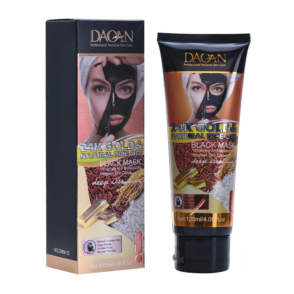Daqan Ready Store Hot Sell Wholesale 24K Gold & Rice Moisturizing Anti-Aging Acne Face Mask Firming Peel off Mask