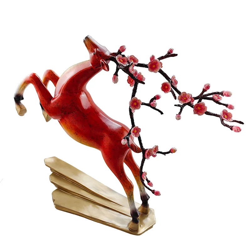 Manufacture brass sika deer Christmas modern home decor handicraft metal ornaments art table top decoration