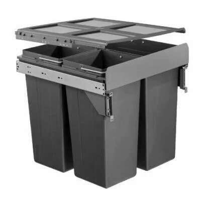 Door Fix 90L Pull Out Kitchen Waste Recycling Bin for 600mm Cabinet Recycling Bins for Kitchen