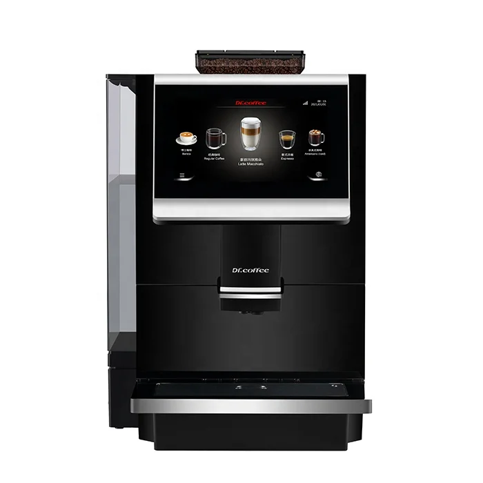Dr.Coffee C12 black automatic espresso coffee machine with grinder for office and VIP room