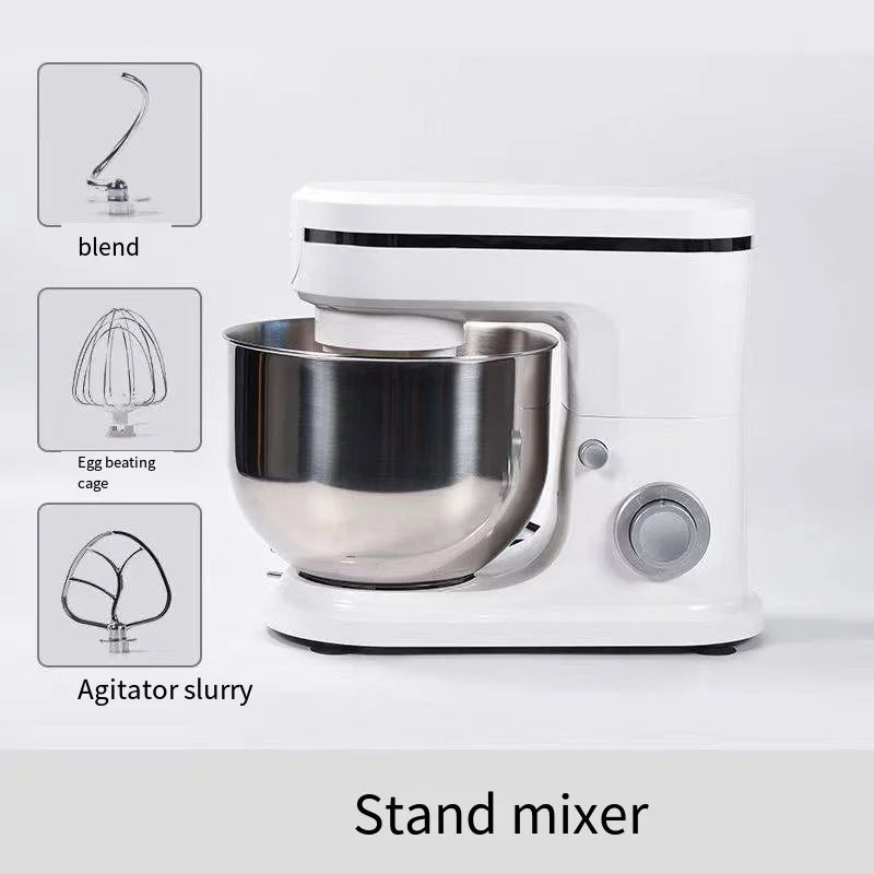 3-in-1 Stainless Steel Electric Stand Mixer Home Commercial Kitchen Use Grinds Meat Sifts Flour Kneads Dough Eggs Table Plastic