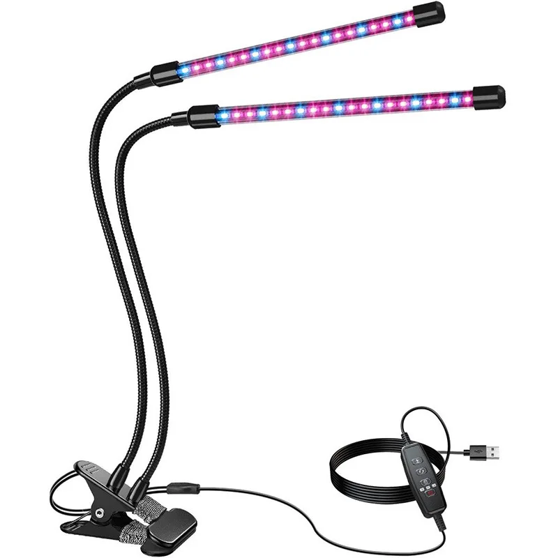 Plant lamp full spectrum 1-5 head clip type succulent coloring cycle timing dimming red and blue light fill LED