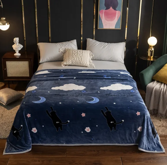 Hot Selling Cheaper Price  New   Design  Printed  Flannel fabric Super Soft  Throw Blanket