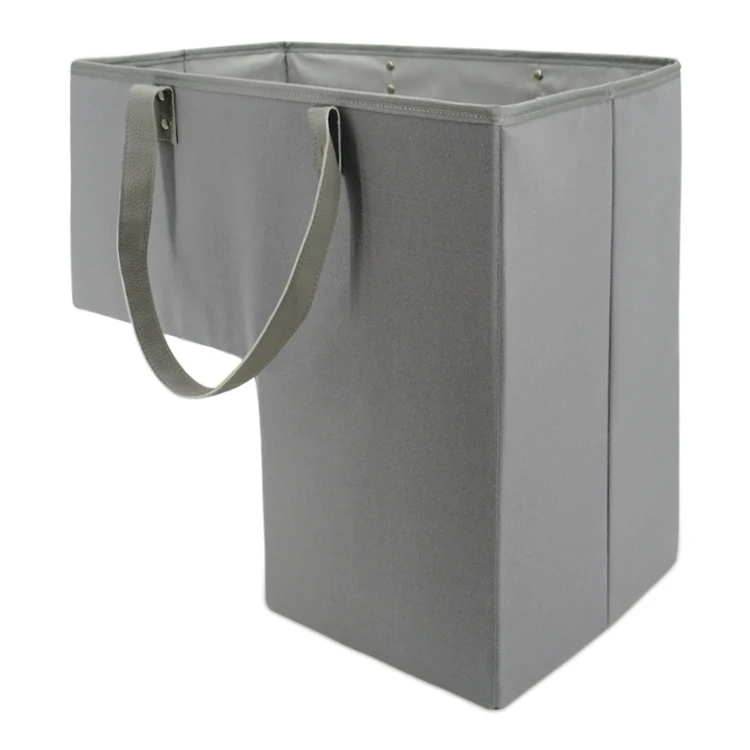 Foldable and Strong Stair Basket with Leather Handles Stair Baskets for Carpeted and Wooden Stairs