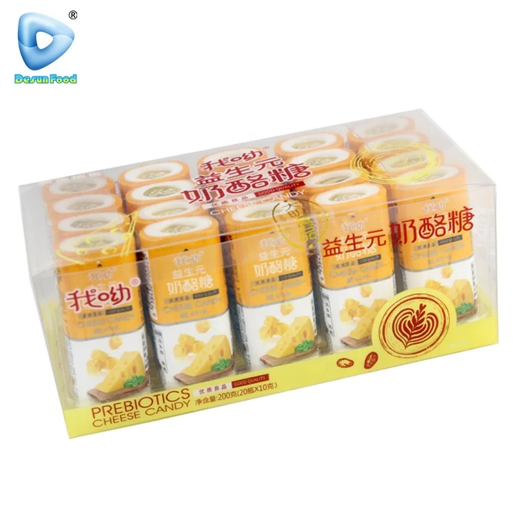 High quality wholesale sweet many flavour prebiotics cheese hard candy