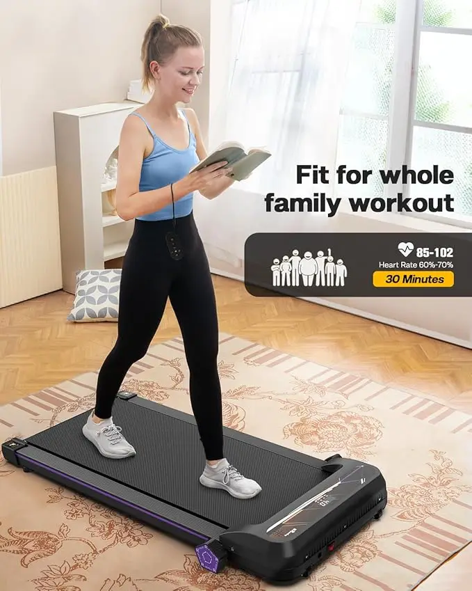 Under Table Treadmill Walking Mat with Incline, 2 in 1 Portable Treadmill with Bluetooth and Remote Control