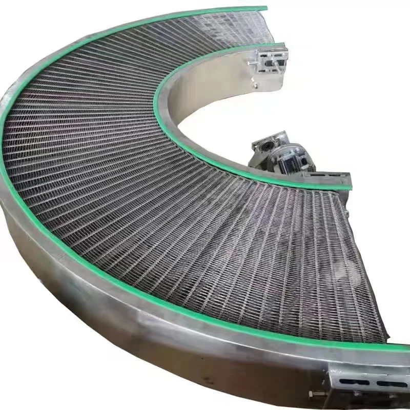 Flat Flex Belt Turning conveyor for Baked Food Curved Belt Conveyor Machine small turn radius Conveyor System