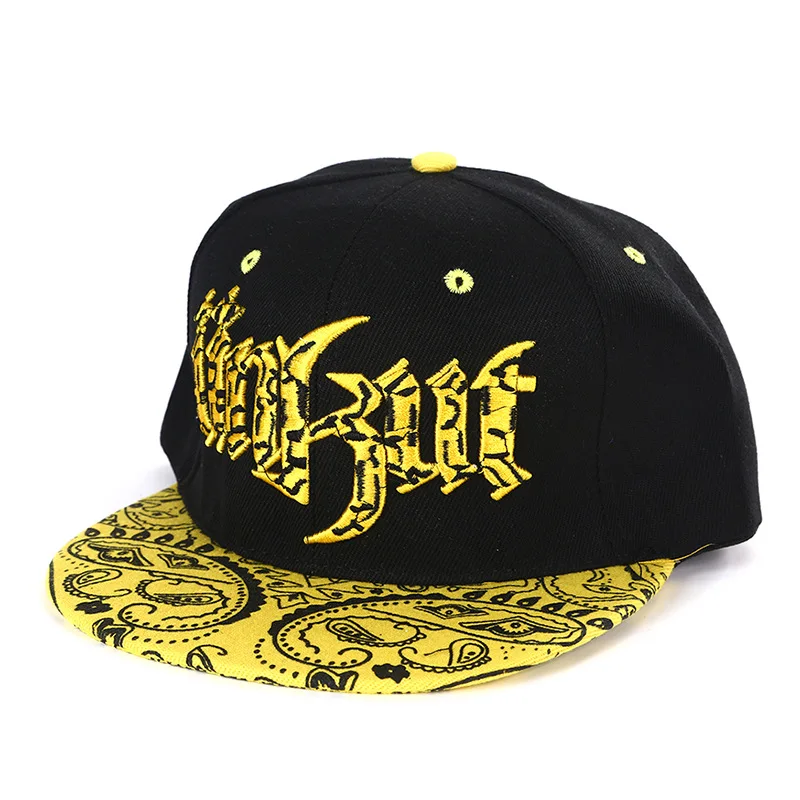 Hat  For Unisex Waterproof High Quality Cashew Flower Alphabet Hip Hop Hat European and American style embroidery Hat