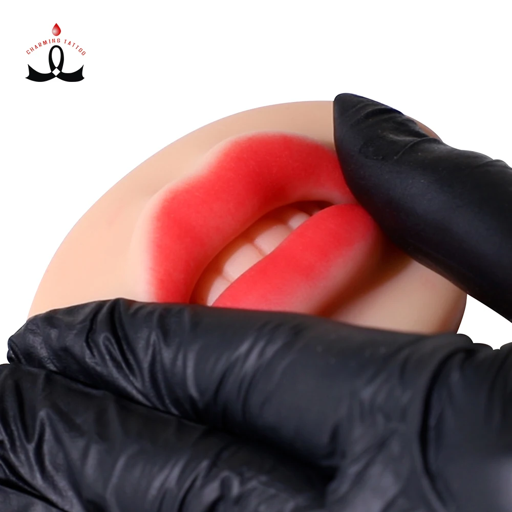 5D Soft Lip Blush Mold Permanent Makeup Tattoo Full Realistic Easy Coloring Silicone Lip Open Mouth Practice skin