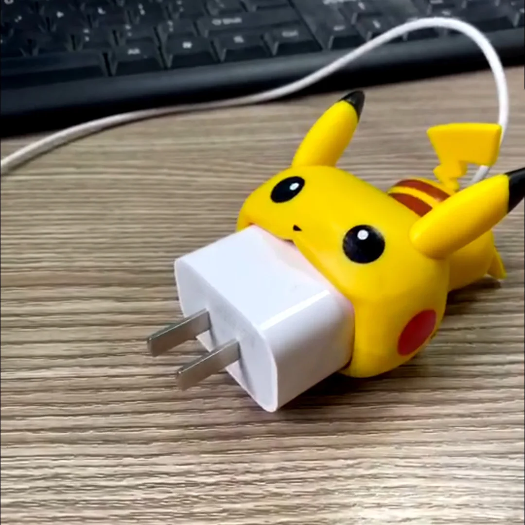 2023 new big mouth bites pikachu 5w charger protector cover for huawei 40w mobile phone cable