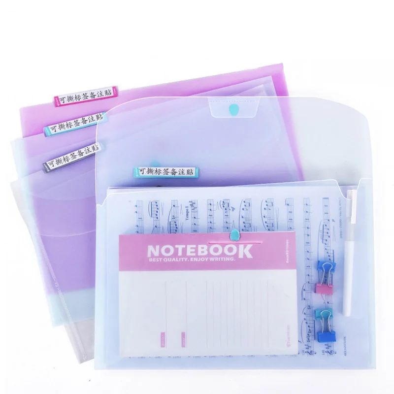 Document Wallet A4 Plastic Button Bag File Folder Filing Products Bag For Documents