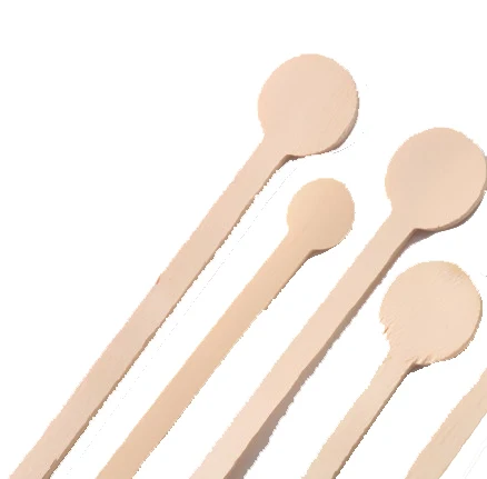 Eco Friendly Natural Disposable Round Wooden Coffee Paint Sticks Stirrer