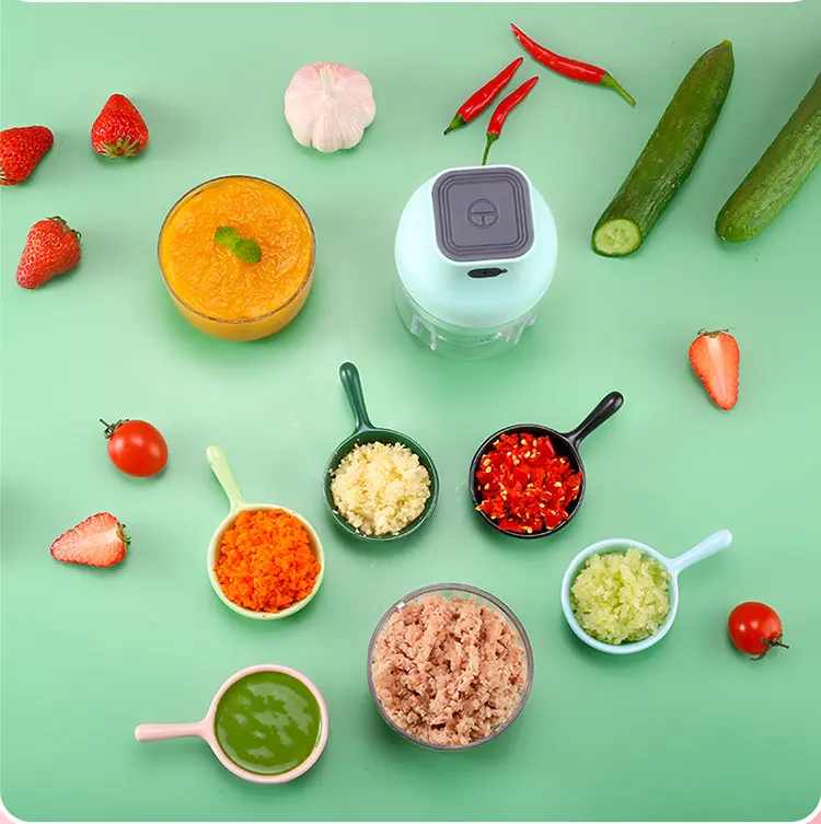 OEM Usb перезаряжаемые мясорубки Беспроводная счастливая Кухня Мини скоростной пищевой овощерезка