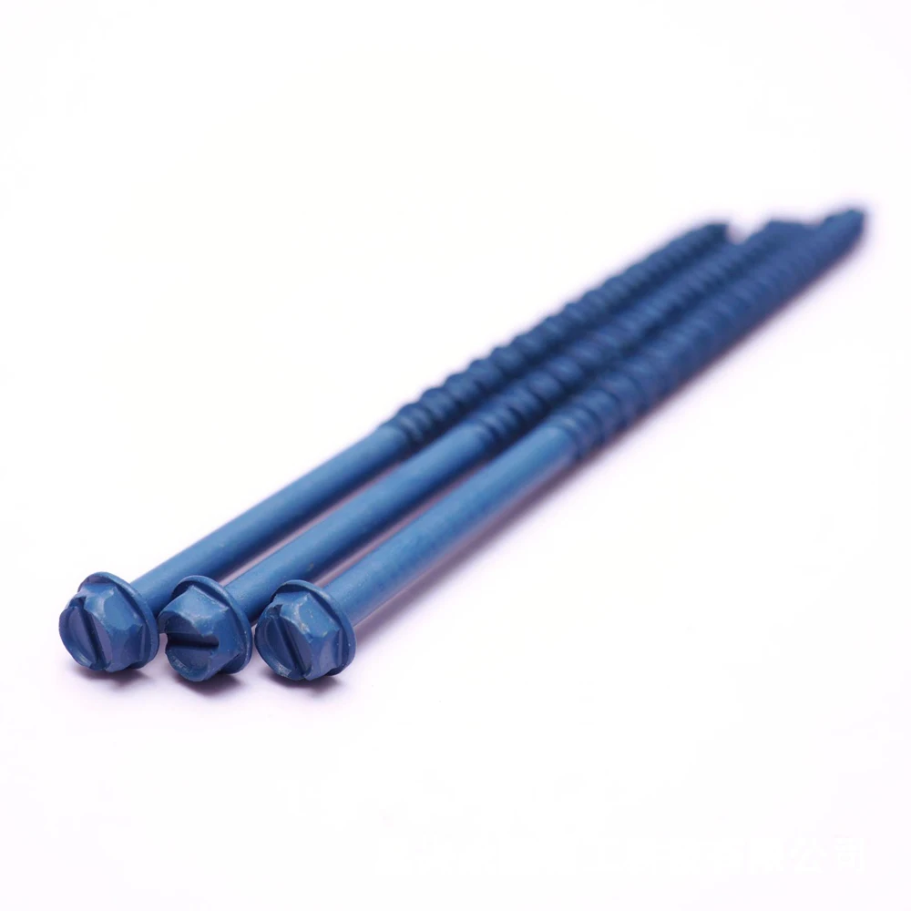 steel slotted hex washer head blue masonry tapcon concrete screw